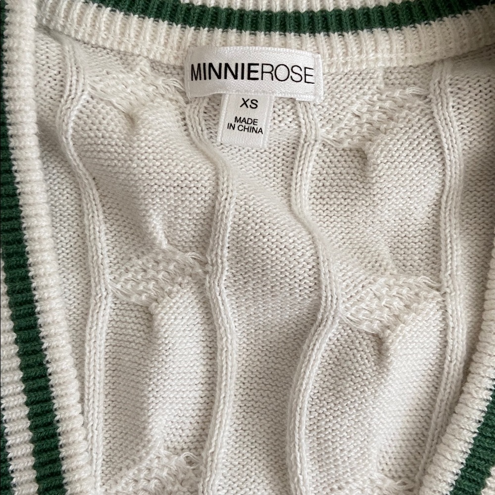 Minnie Rose Cotton Cashmere Pickleball Mixed Media Cardigan - Picture 4 of 7